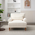 Fauteuil d'appoint en velours blanc 37,8 avec support lombaire