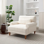 Fauteuil d'appoint en velours blanc 37,8 avec support lombaire