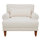 Fauteuil d'appoint en velours blanc 37,8 avec support lombaire