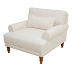 Fauteuil d'appoint en velours blanc 37,8 avec support lombaire