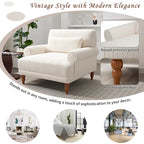 Fauteuil d'appoint en velours blanc 37,8 avec support lombaire