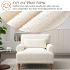 Fauteuil d'appoint en velours blanc 37,8 avec support lombaire