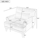 Fauteuil d'appoint en velours blanc 37,8 avec support lombaire