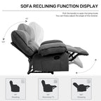 Fauteuil inclinable en velours surdimensionné avec massage, chauffage, oreiller lombaire