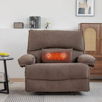 Fauteuil inclinable en velours surdimensionné avec massage, chauffage, oreiller lombaire