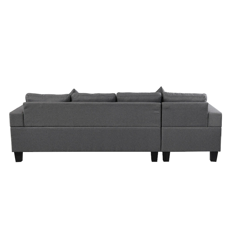 Canapé d'angle moderne avec porte-gobelets et coussins moelleux