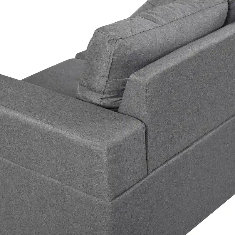 Canapé d'angle moderne avec porte-gobelets et coussins moelleux