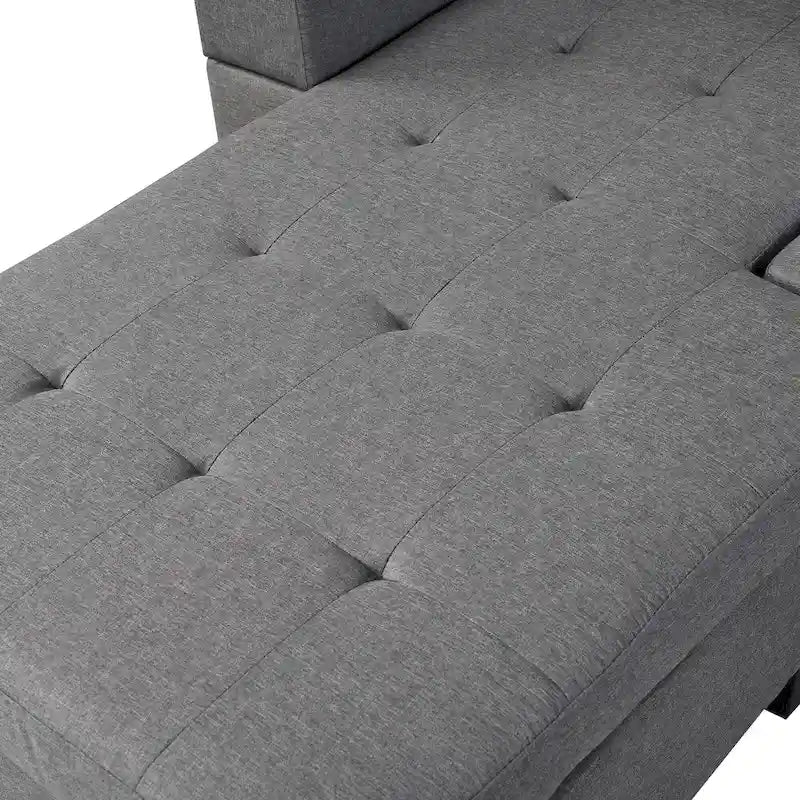 Canapé d'angle moderne avec porte-gobelets et coussins moelleux