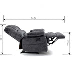 Grand fauteuil inclinable manuel en tissu pour salon