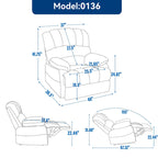 Grand fauteuil inclinable manuel en tissu pour salon