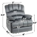 Grand fauteuil inclinable manuel en tissu pour salon