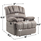 Grand fauteuil inclinable manuel en tissu pour salon