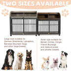 Meuble de caisse pour chien robuste de 44 pouces pour chien de grande et moyenne taille avec roues verrouillables, niche pour chien en bois