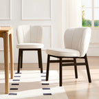 Chaises de salle à manger modernes sans accoudoirs avec cadre en bois et assise rembourrée