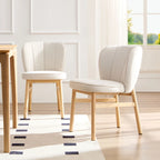 Chaises de salle à manger modernes sans accoudoirs avec cadre en bois et assise rembourrée