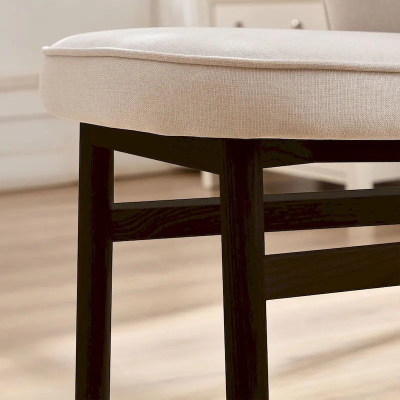 Chaises de salle à manger modernes sans accoudoirs avec cadre en bois et assise rembourrée