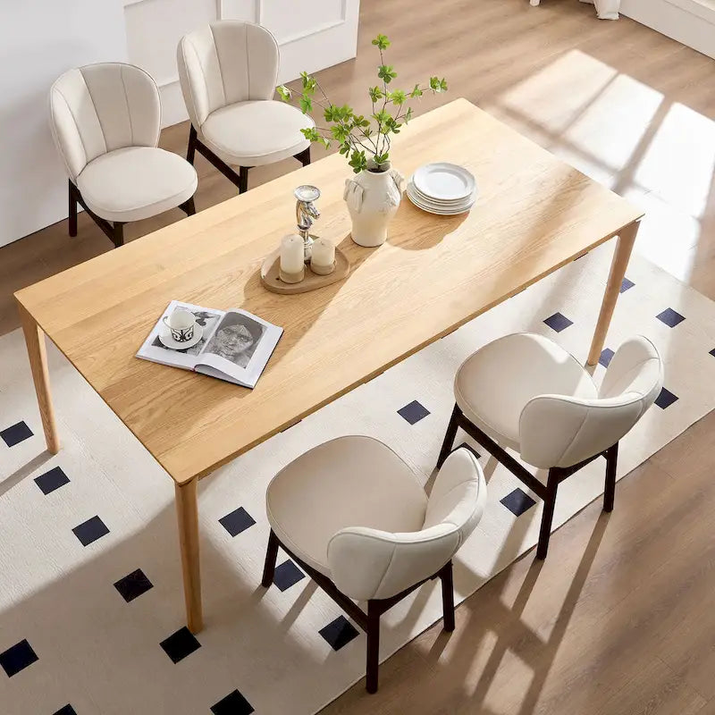 Chaises de salle à manger modernes sans accoudoirs avec cadre en bois et assise rembourrée