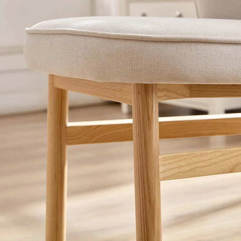 Chaises de salle à manger modernes sans accoudoirs avec cadre en bois et assise rembourrée