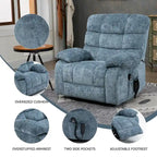 Fauteuil inclinable électrique surdimensionné en chenille avec massage et chauffage lombaire, port de charge, position allongée à 180°
