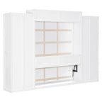 Lit escamotable mural avec armoire, tiroirs, éclairage LED et bureau