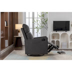 Fauteuil berçant et inclinable en tissu de coton et lin avec dossier et repose-pieds réglables pour chambre de bébé
