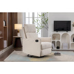 Fauteuil berçant et inclinable en tissu de coton et lin avec dossier et repose-pieds réglables pour chambre de bébé