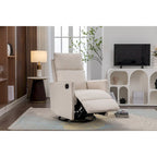 Fauteuil berçant et inclinable en tissu de coton et lin avec dossier et repose-pieds réglables pour chambre de bébé