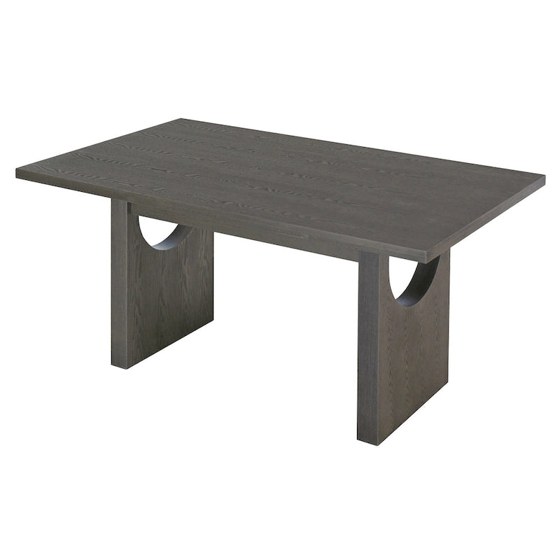 Table de salle à manger en bois de style transitoire avec 6 chaises
