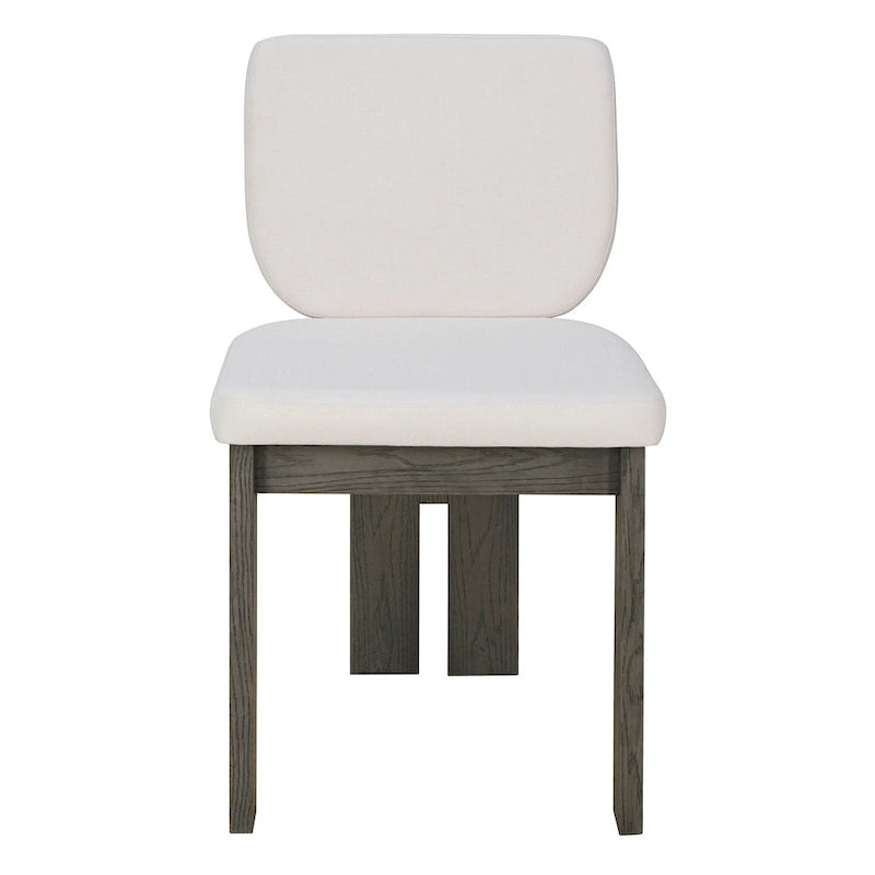 Table de salle à manger en bois de style transitoire avec 6 chaises