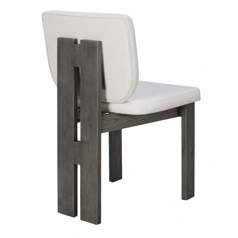Table de salle à manger en bois de style transitoire avec 6 chaises
