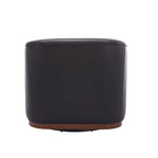 Fauteuil pivotant rond en PU noir de 80 cm avec base en métal
