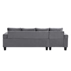 Canapé moderne 4 places gris 97.8 avec méridienne de rangement