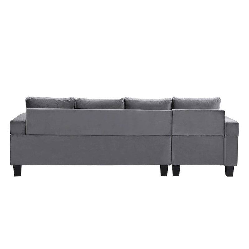 Canapé moderne 4 places gris 97.8 avec méridienne de rangement