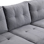 Canapé moderne 4 places gris 97.8 avec méridienne de rangement