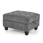 Canapé d'angle modulable 6 places en U gris 116 avec quatre sièges individuels et deux éléments d'angle, rangements inclus