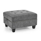 Canapé d'angle modulable 6 places en U gris 116 avec quatre sièges individuels et deux éléments d'angle, rangements inclus