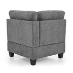 Canapé d'angle modulable 6 places en U gris 116 avec quatre sièges individuels et deux éléments d'angle, rangements inclus