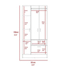 Armoire moderne à deux portes avec cinq étagères et un tiroir pour chambre à coucher