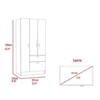 Armoire moderne à deux portes avec cinq étagères et un tiroir pour chambre à coucher