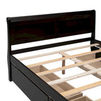 Lit plateforme en pin massif avec 4 tiroirs et design