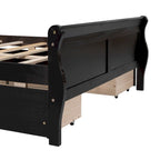 Lit plateforme en pin massif avec 4 tiroirs et design