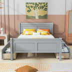 Lit plateforme en pin massif avec 4 tiroirs et design
