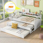 Lit de repos Twin XL avec lits gigognes, étagères et USB