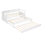 Lit de repos Twin XL avec lits gigognes, étagères et USB