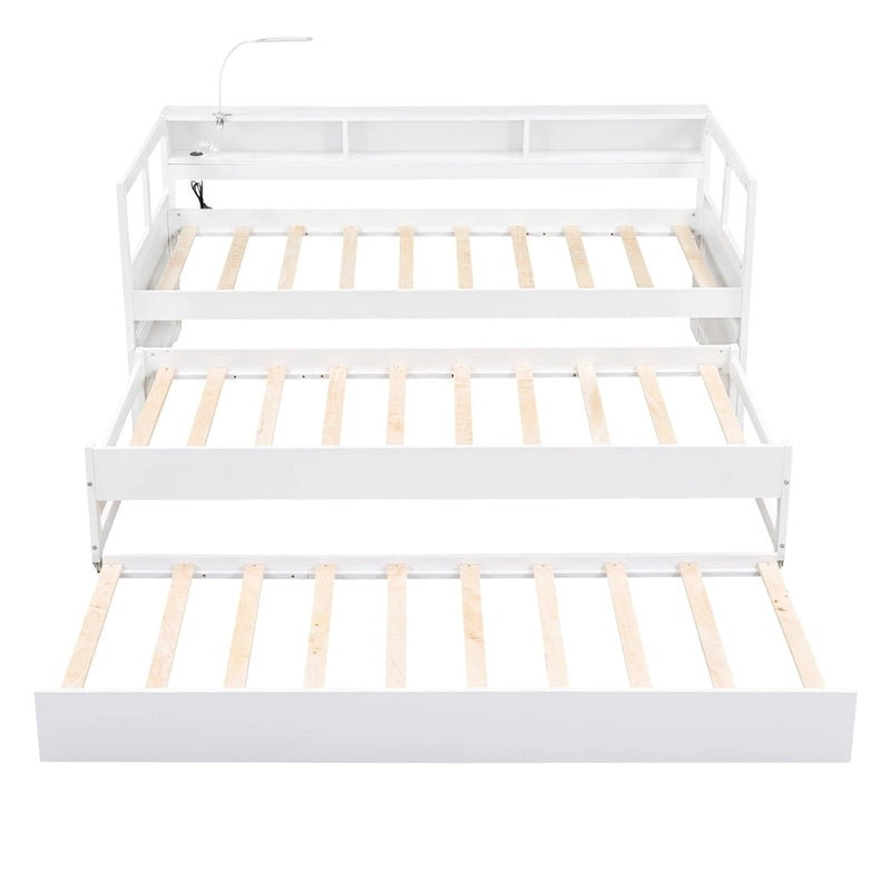 Lit de repos Twin XL avec lits gigognes, étagères et USB