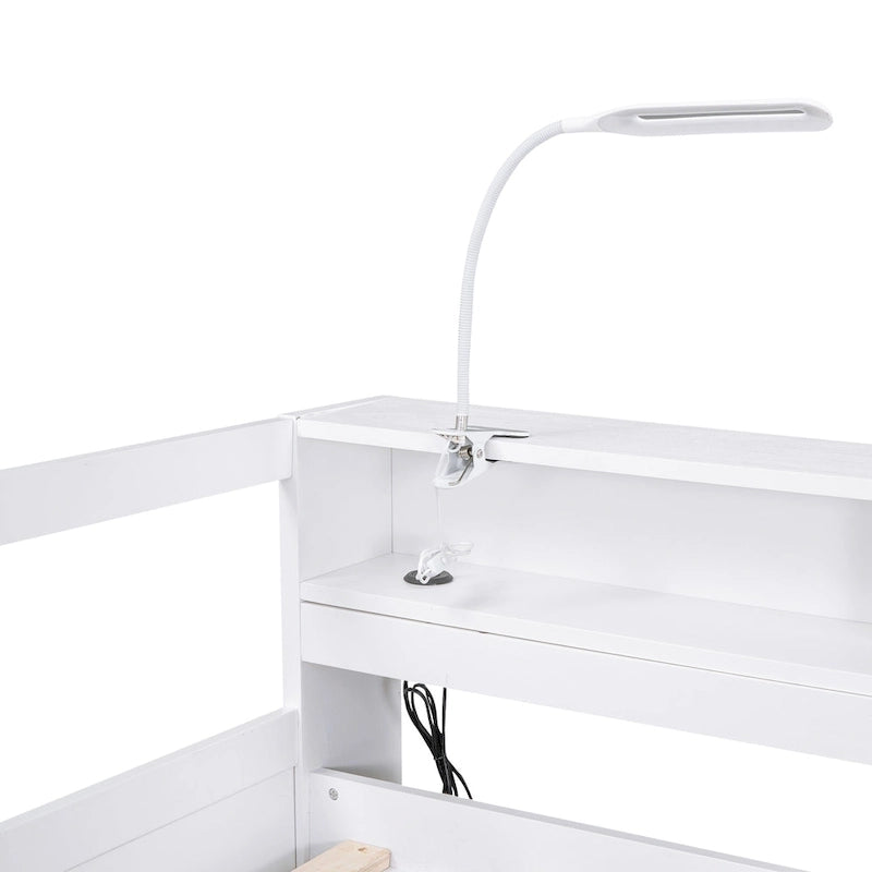 Lit de repos Twin XL avec lits gigognes, étagères et USB
