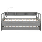Lit de repos Twin XL avec lits gigognes, étagères et USB