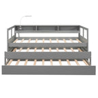 Lit de repos Twin XL avec lits gigognes, étagères et USB