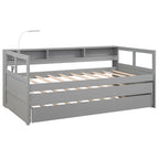 Lit de repos Twin XL avec lits gigognes, étagères et USB
