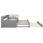 Lit de repos Twin XL avec lits gigognes, étagères et USB